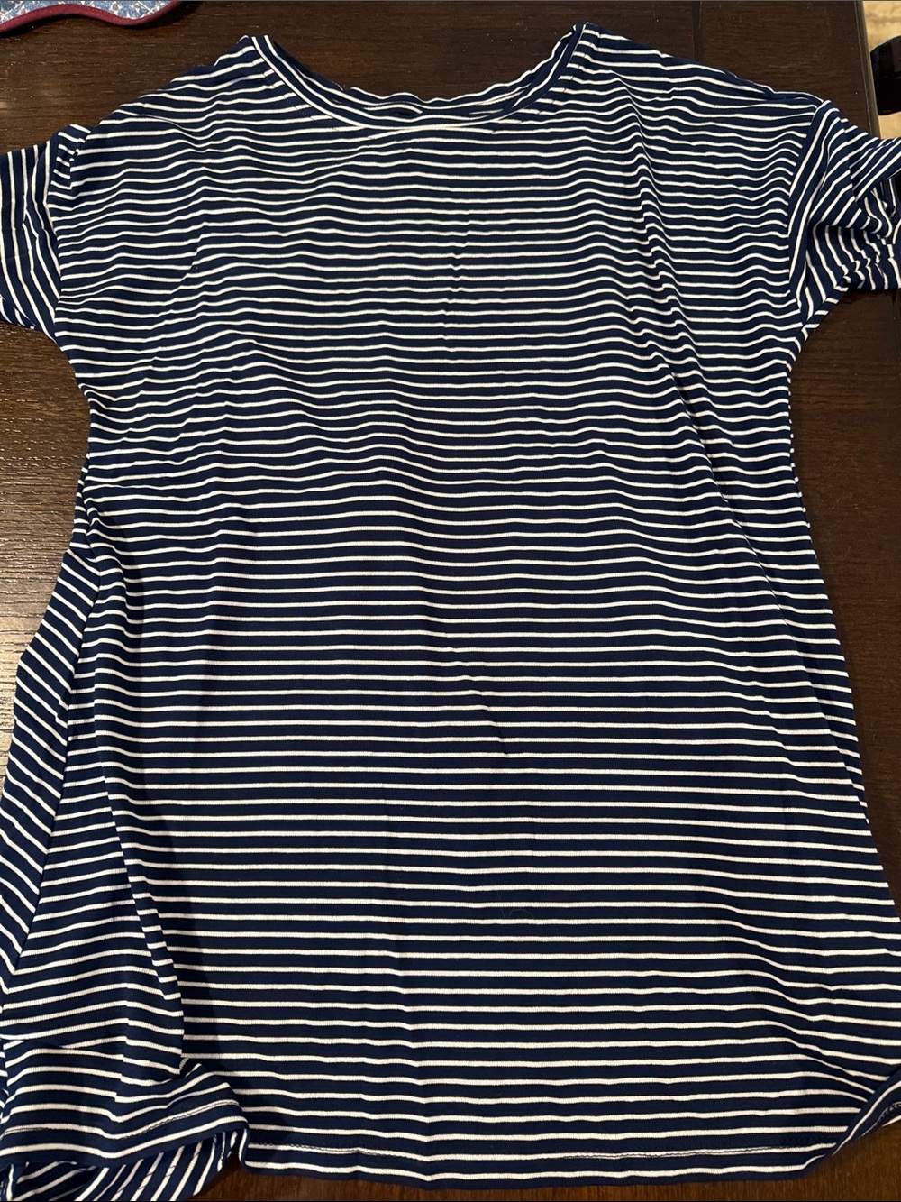 Striped Navy and White Women's Open Back Tee